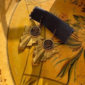 Vintage Art Deco Gold Earrings